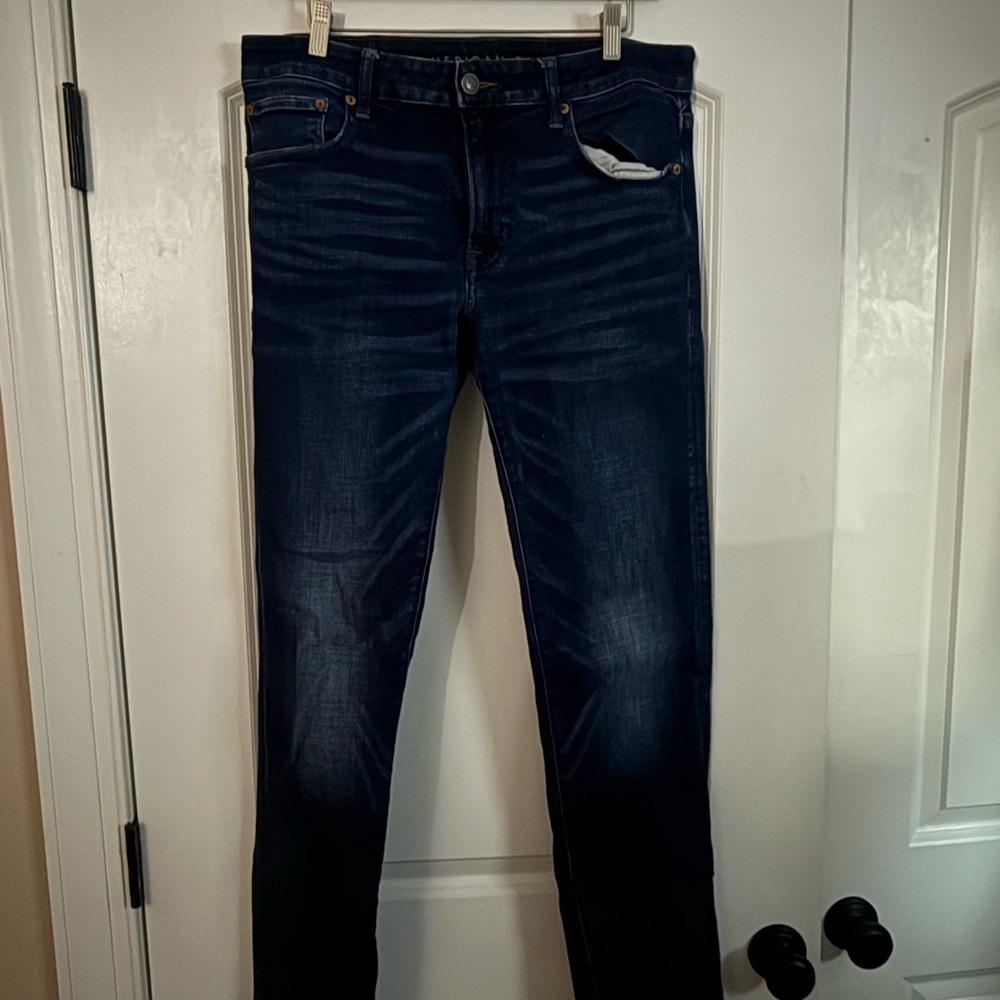 American Eagle Outfitters Men's Deep Indigo Skinny Jeans